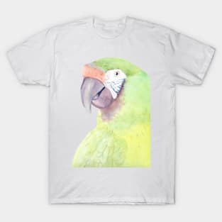 military macaw watercolor portrait parrot painting T-Shirt